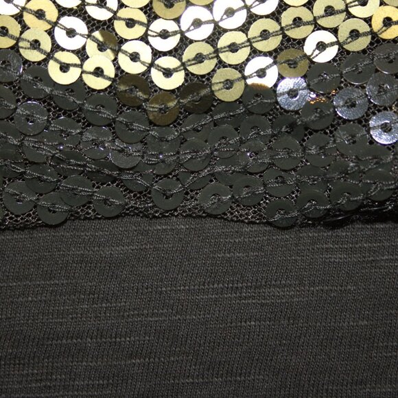 Coldwater Creek Top $75 Sz 1x Green Olive Sequin Chevron Poly Cotton Top - Picture 13 of 16